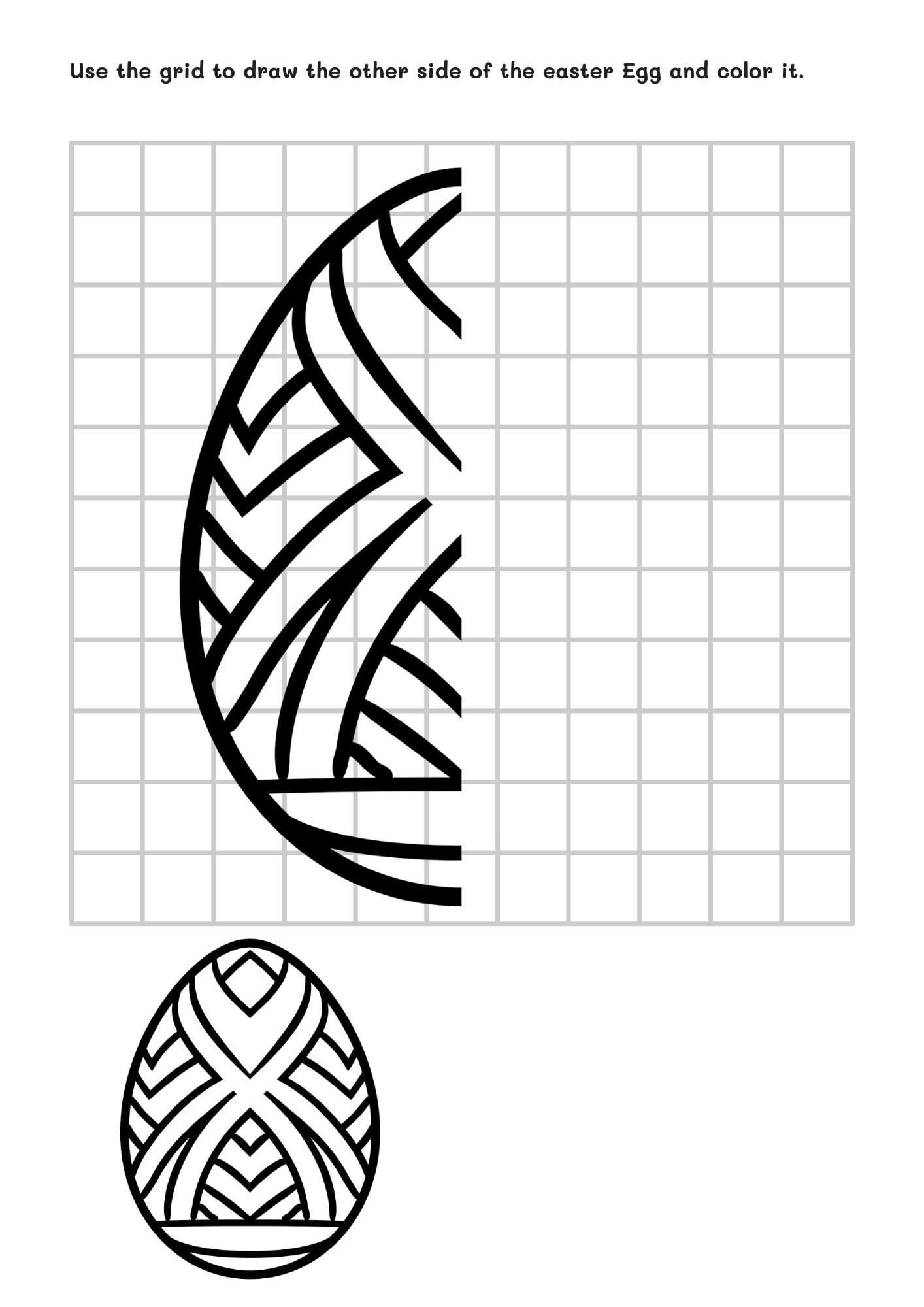 easter symmetry worksheets