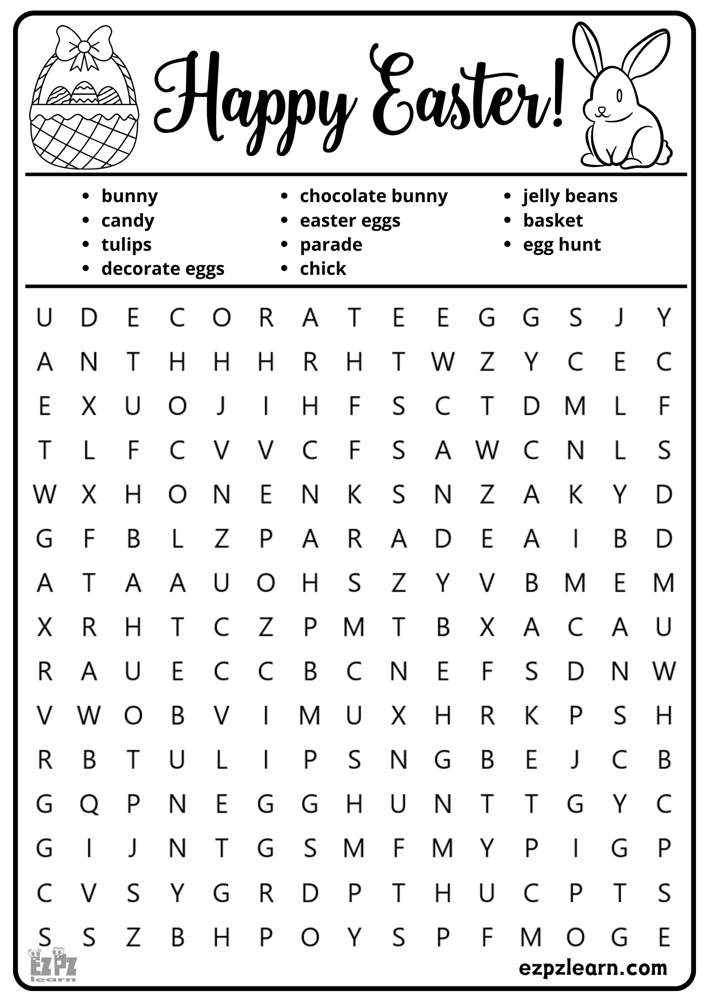 Easter Holiday Vocabulary Word Search For Kids And Esl Students Free Printable Pdf Download Worksheets Easter Holiday Vocabulary Word Search For Kids And Esl Students Free Printable Pdf Download Worksheets