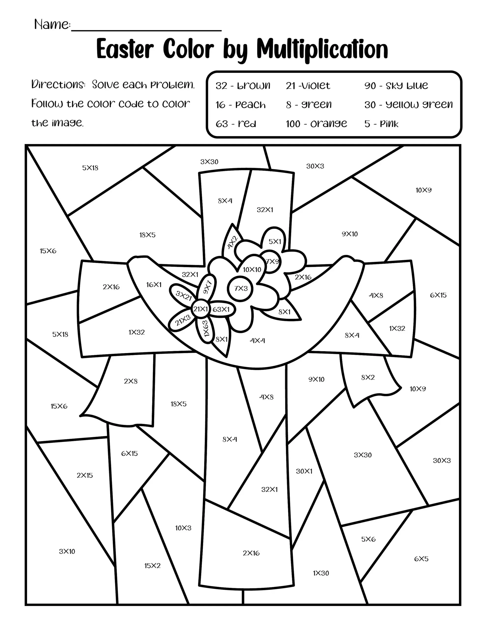 easter multiplication color worksheets easter multiplication color worksheets