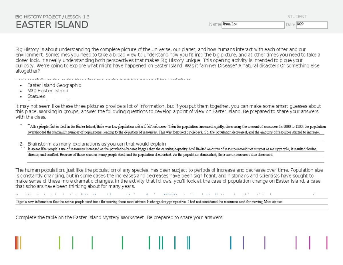 Easter Island Activitystudentnew 14 Easter Island Activitystudentnew 14