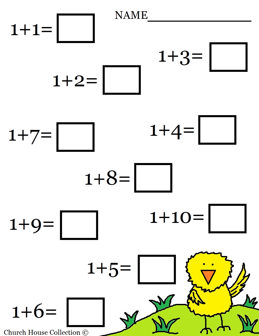 Easter Math Addition Worksheet