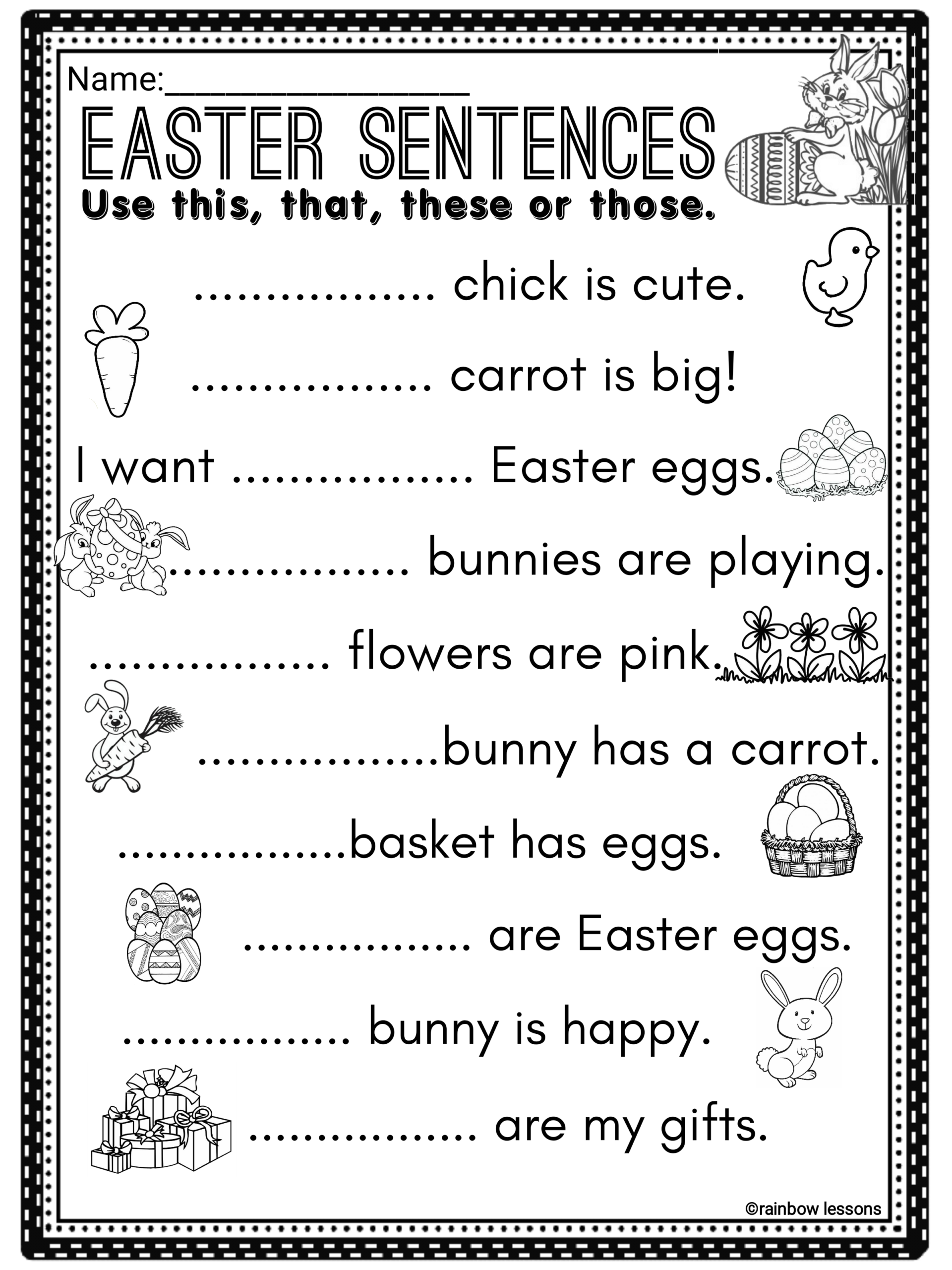 Easter Math And Literacy Worksheets