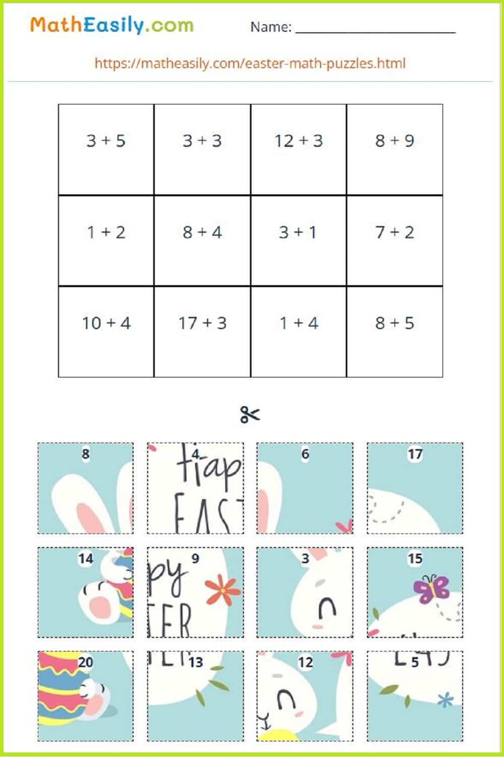 easter math worksheets 2nd grade