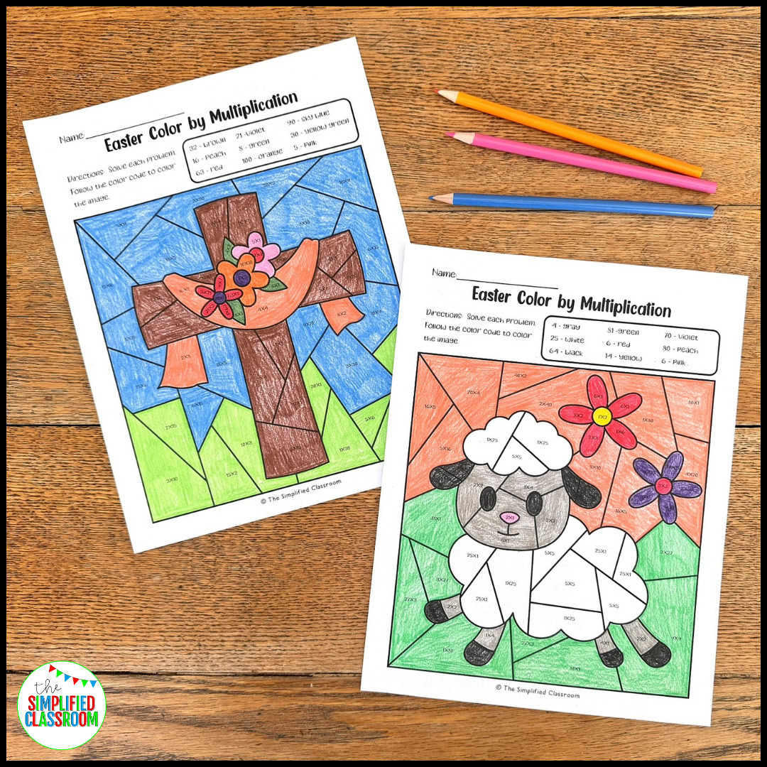 Easter Multiplication Color By Number Math Color By Code Easter Multiplication Color By Number Math Color By Code