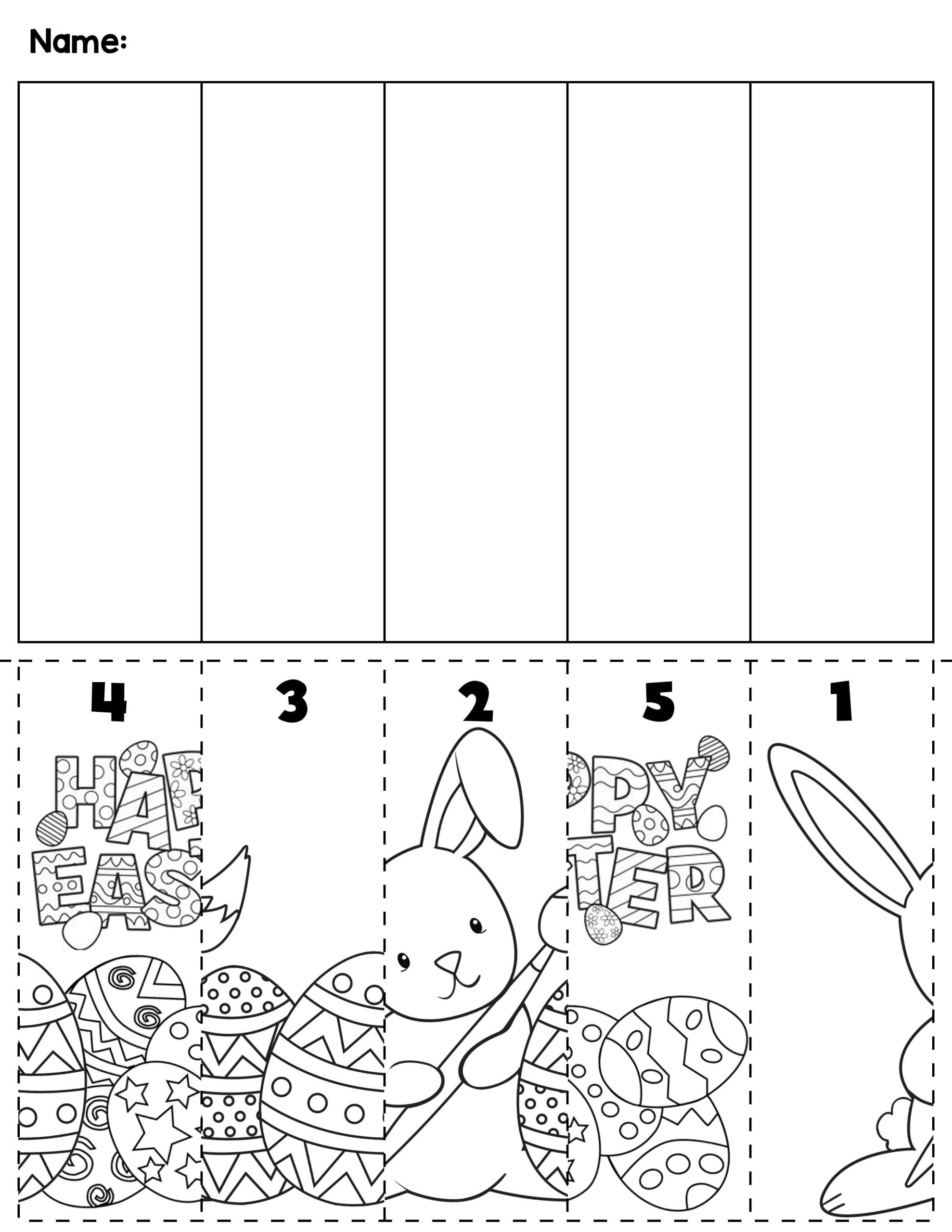 Easter Number Order Cut Paste Scene 3659386