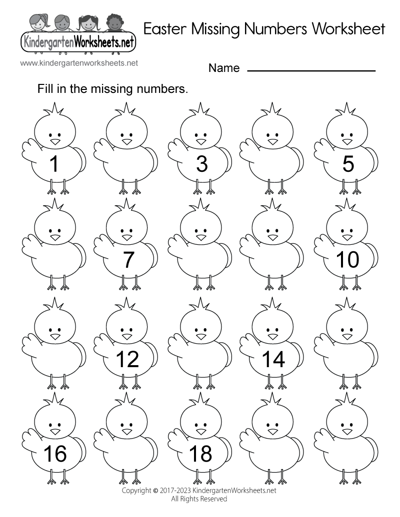 Easter Numbers Worksheet