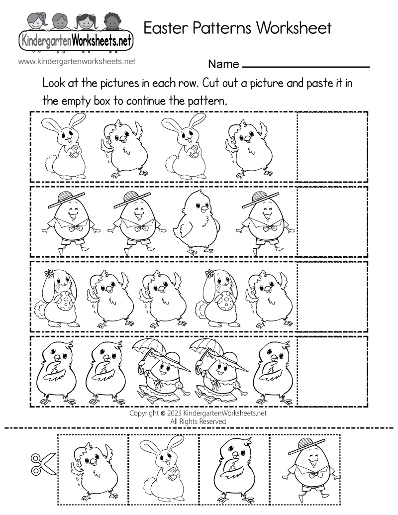 Easter Patterns Worksheet