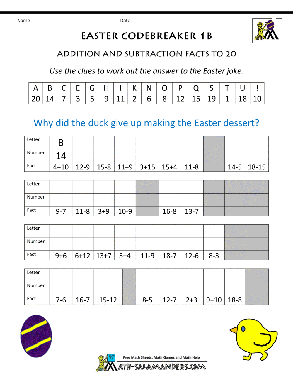 math worksheets easter math worksheets easter