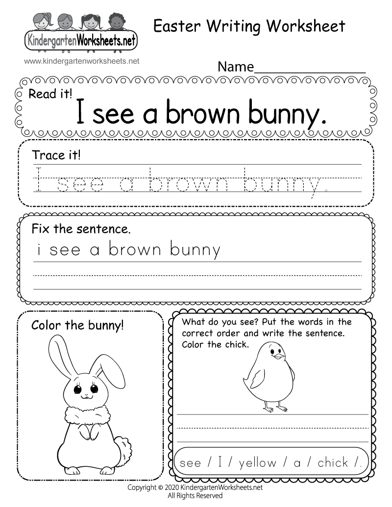 Easter Writing Worksheet