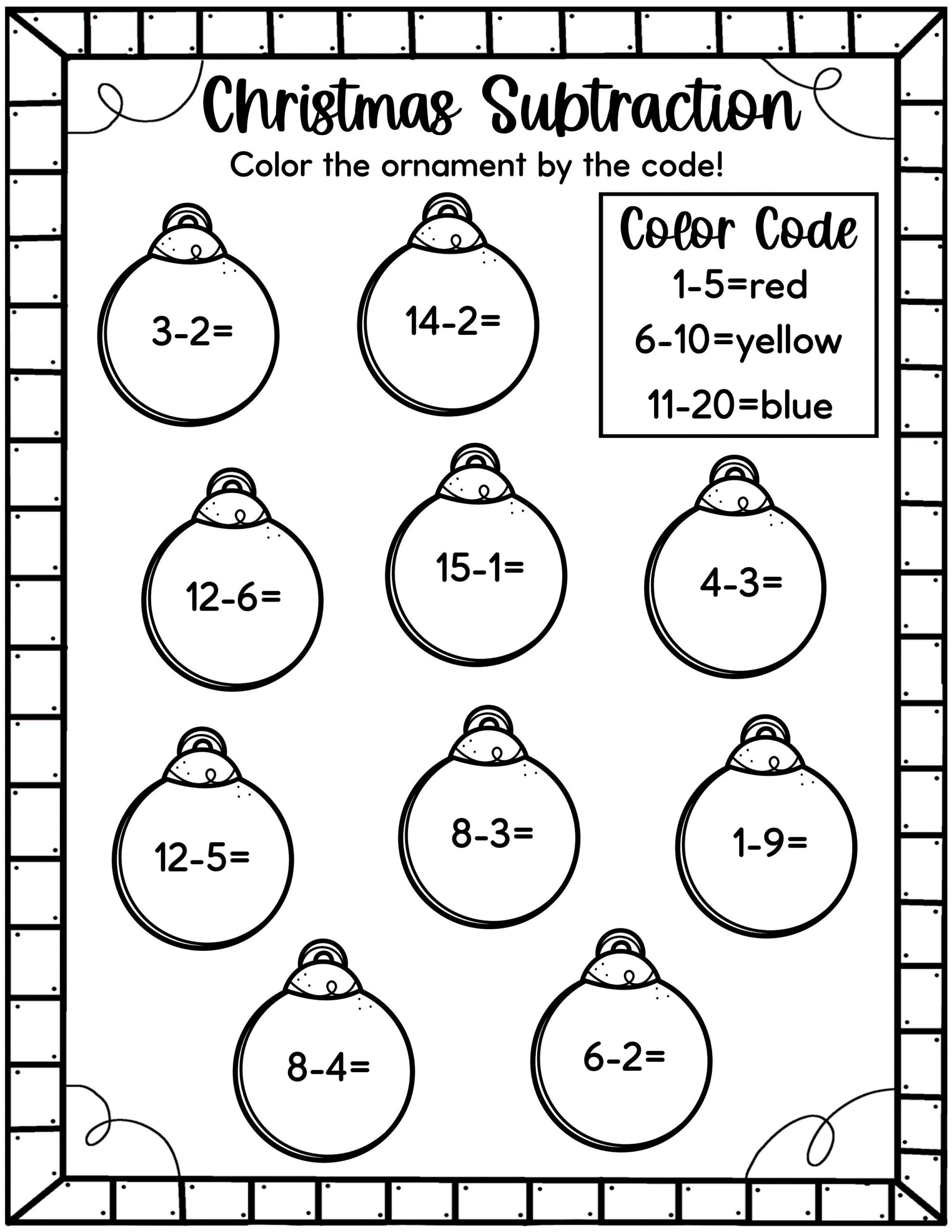 Easy Christmas Math Worksheets