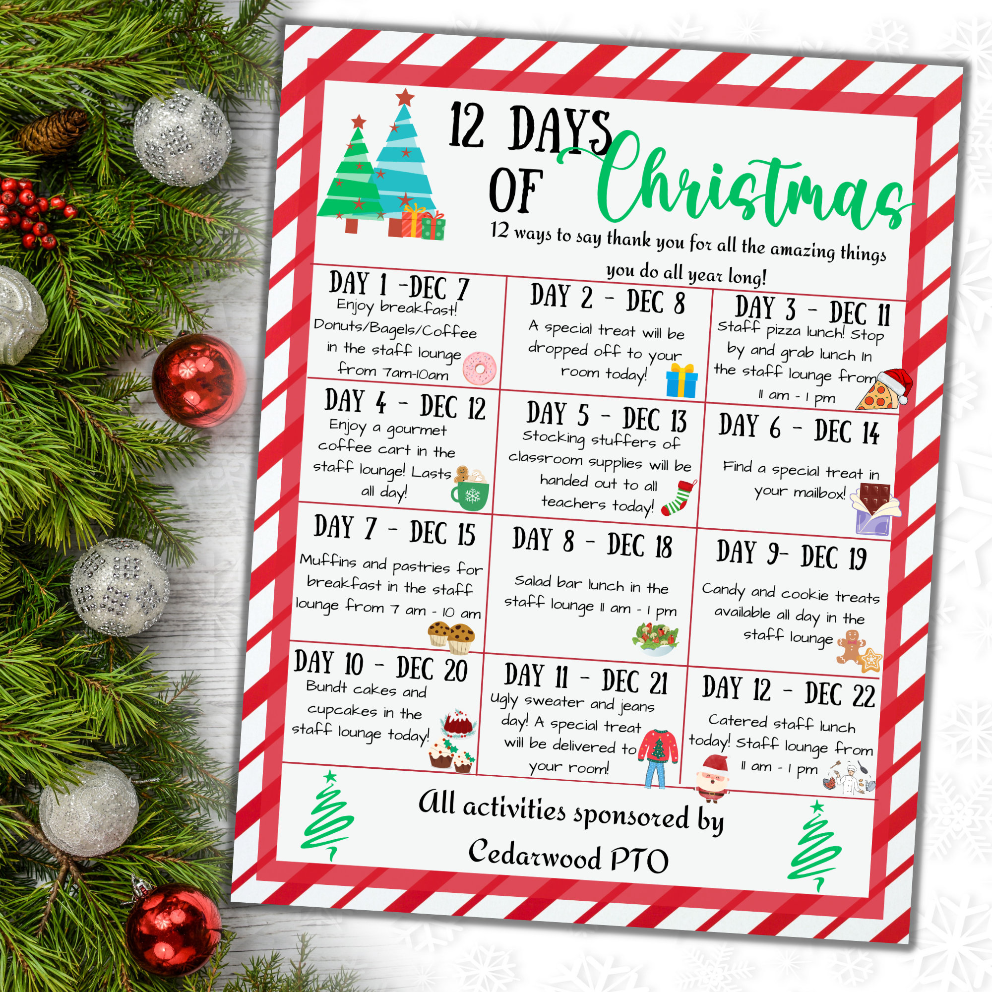 12 days of christmas worksheet