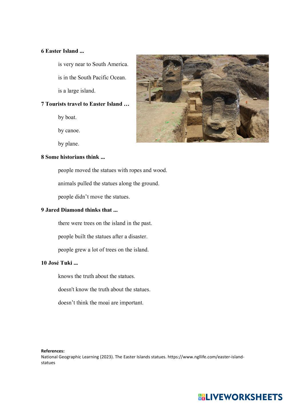 easter island worksheets