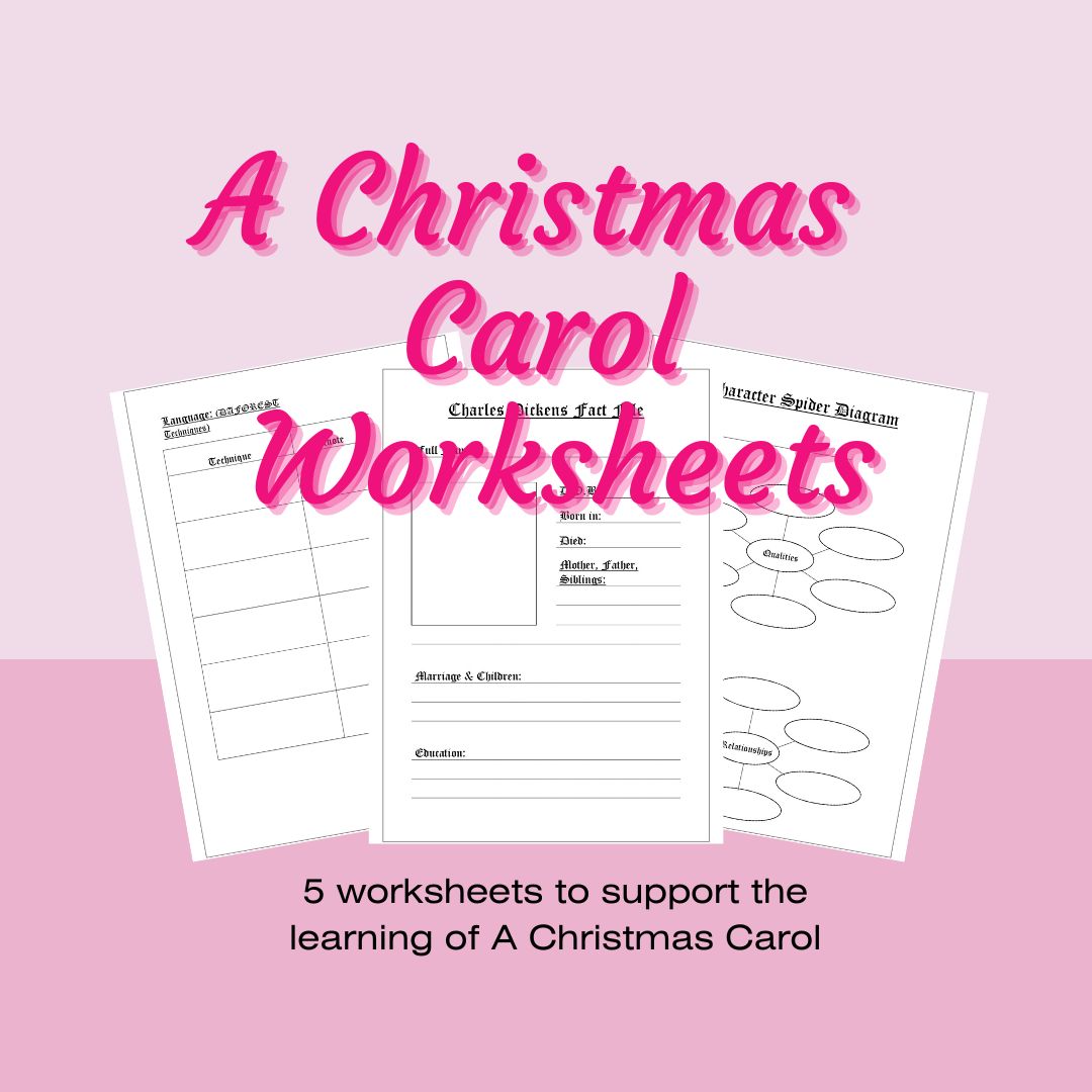 English Literature A Christmas Carol Worksheets