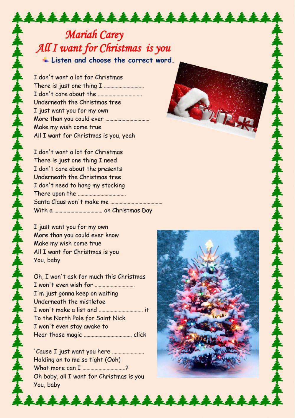 all i want for christmas worksheets all i want for christmas worksheets