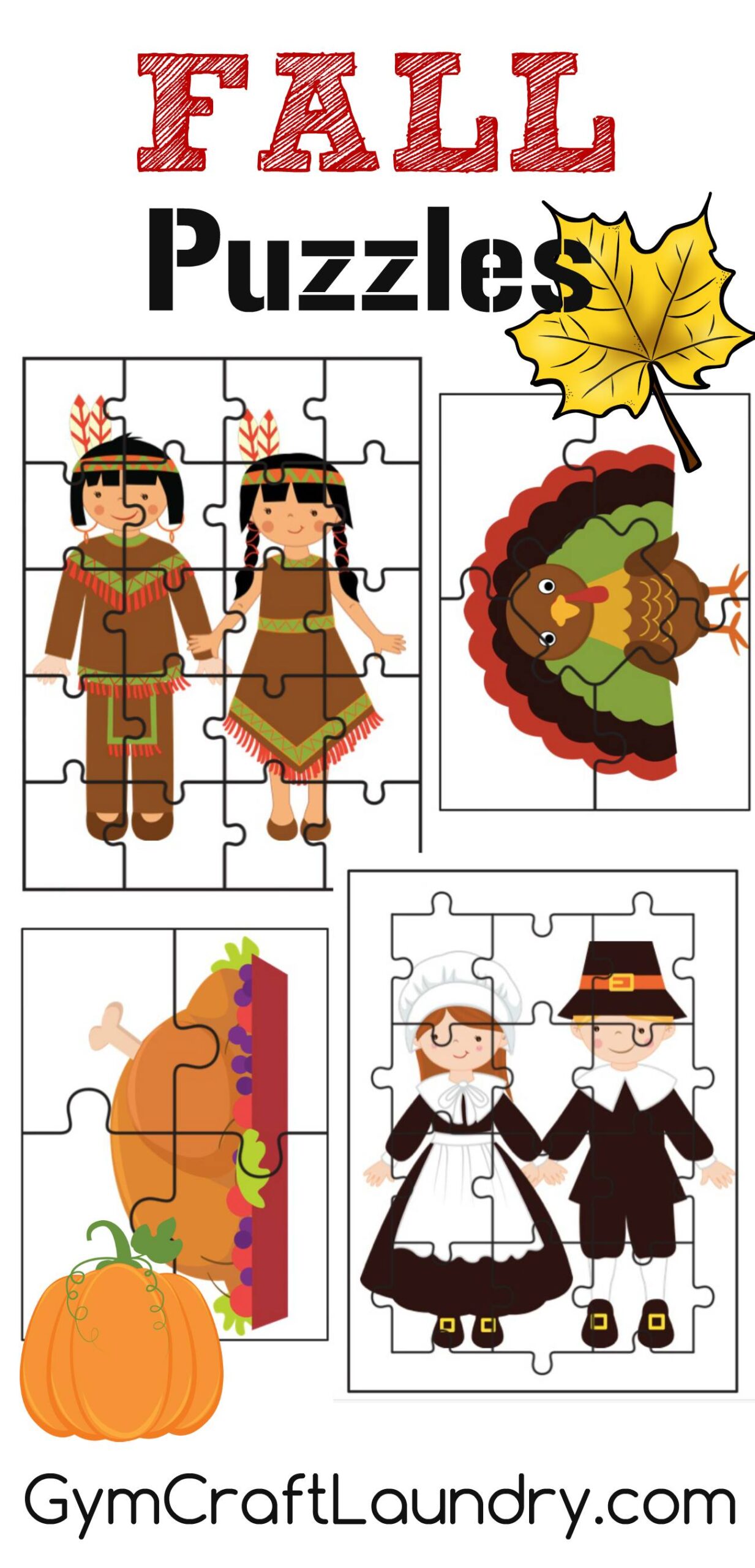 Fall Thanksgiving Puzzle Activities Printables Fall Thanksgiving Puzzle Activities Printables