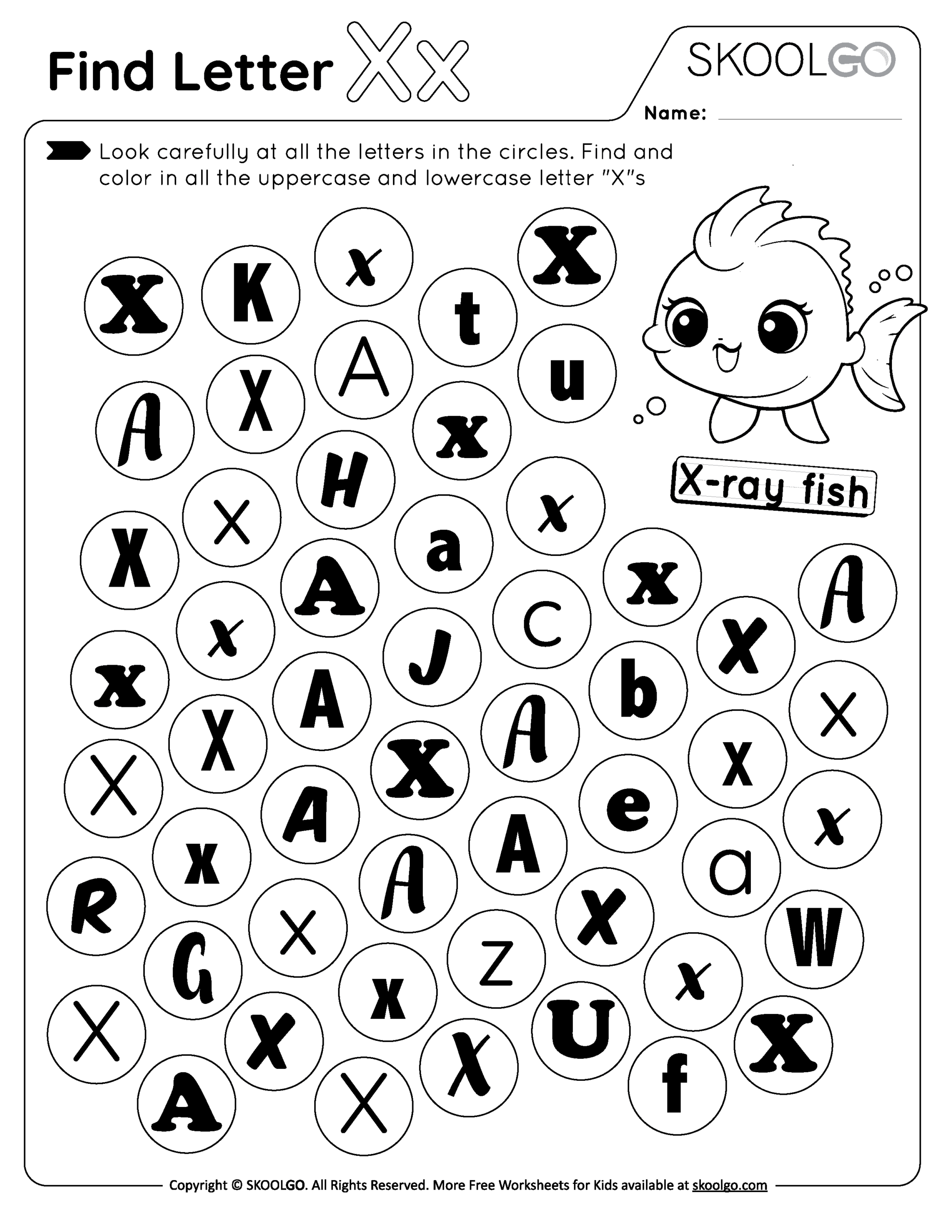 Find Letter X Find Letter X