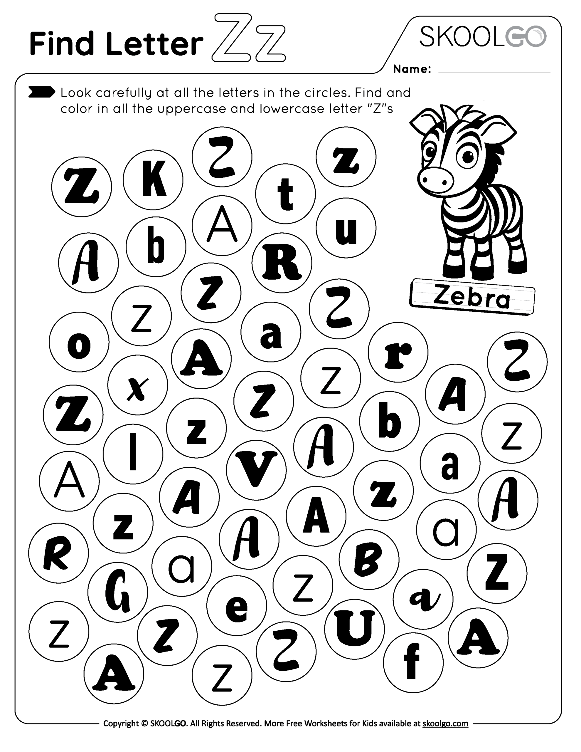 Find Letter Z