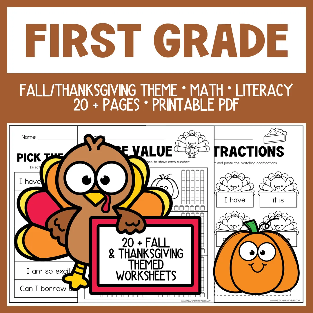 First Grade Worksheets Thanksgiving First Grade Worksheets Thanksgiving