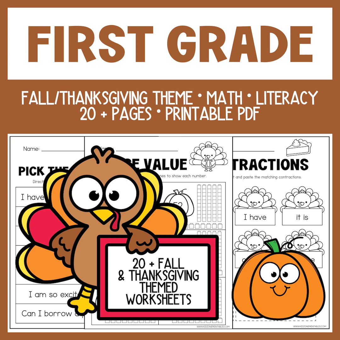 First Grade Worksheets Thanksgiving First Grade Worksheets Thanksgiving