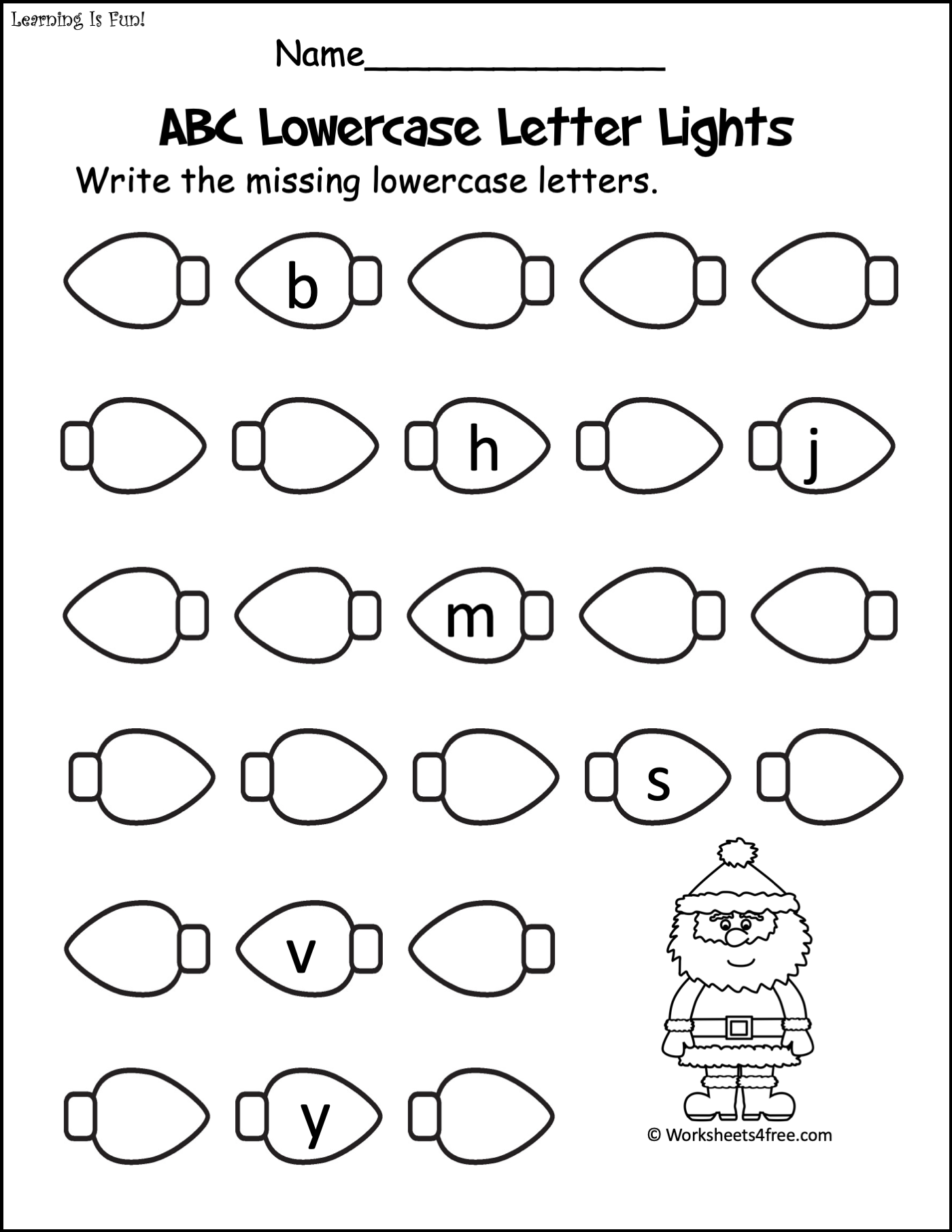 Free Christmas Lowercase Letter Writing Printable Free Christmas Lowercase Letter Writing Printable