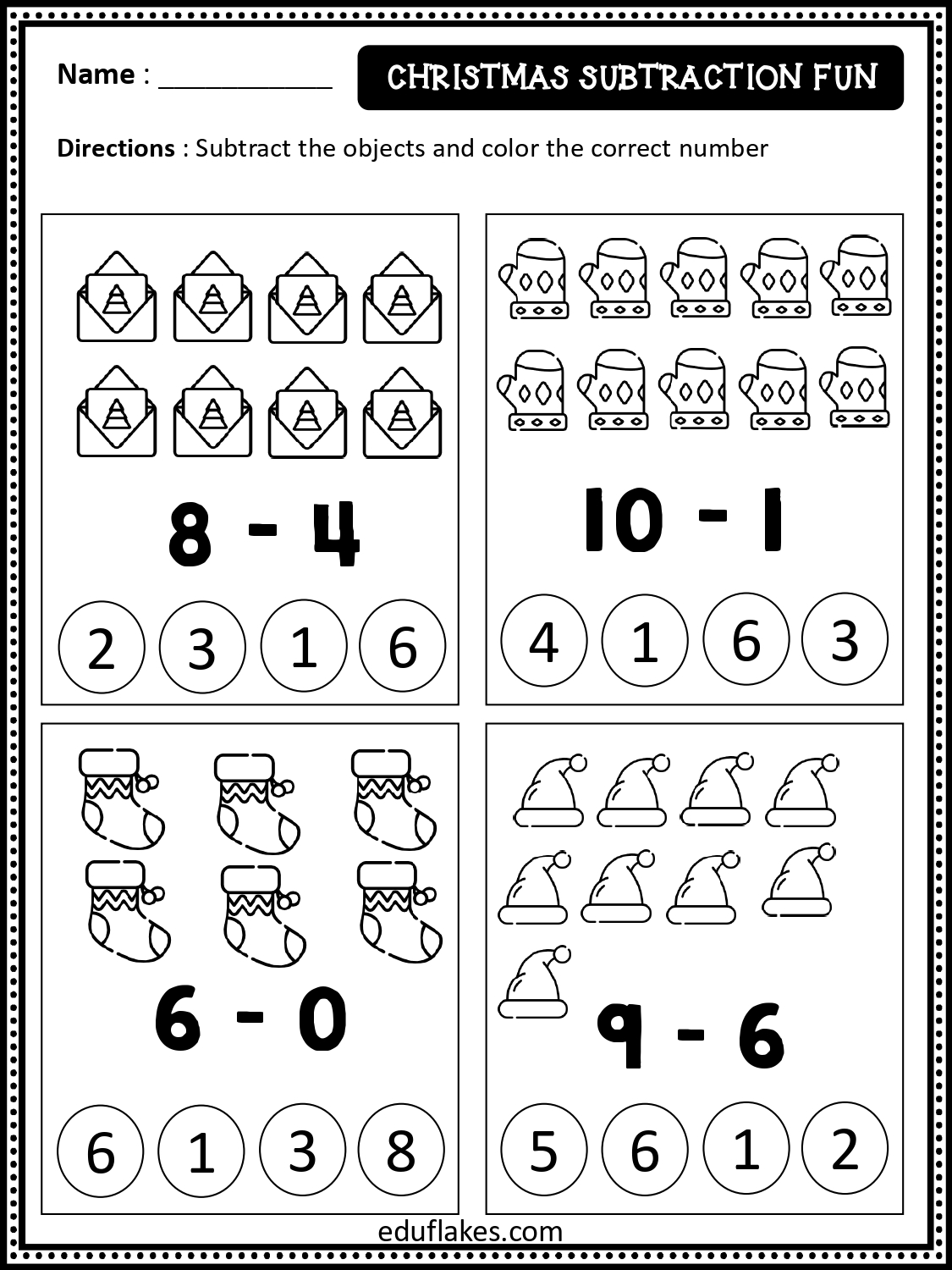 christmas subtraction worksheets christmas subtraction worksheets