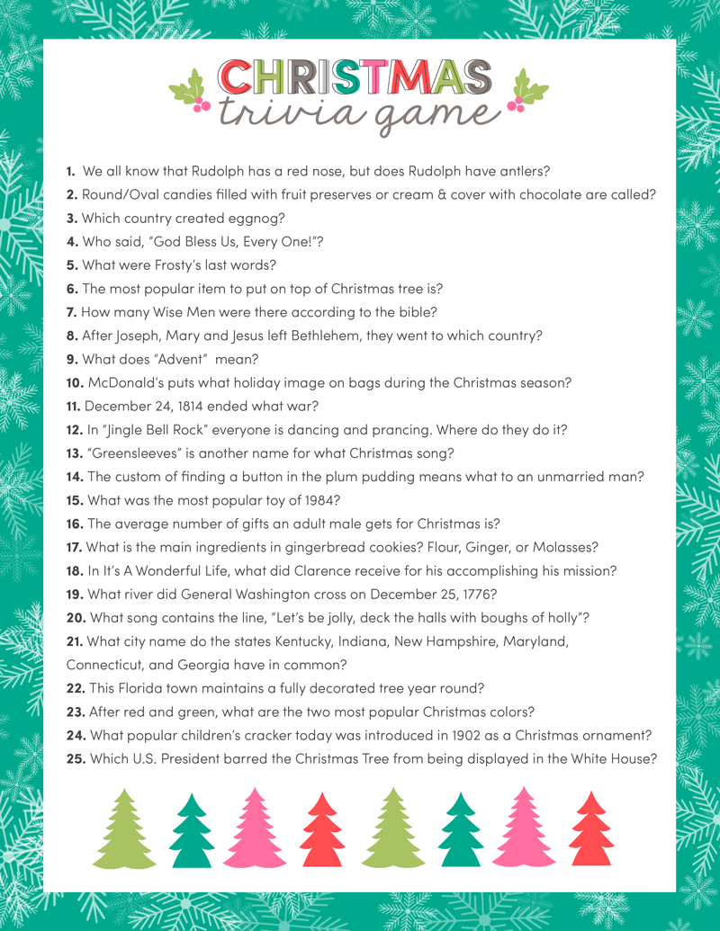 Free Christmas Trivia Game Free Christmas Trivia Game
