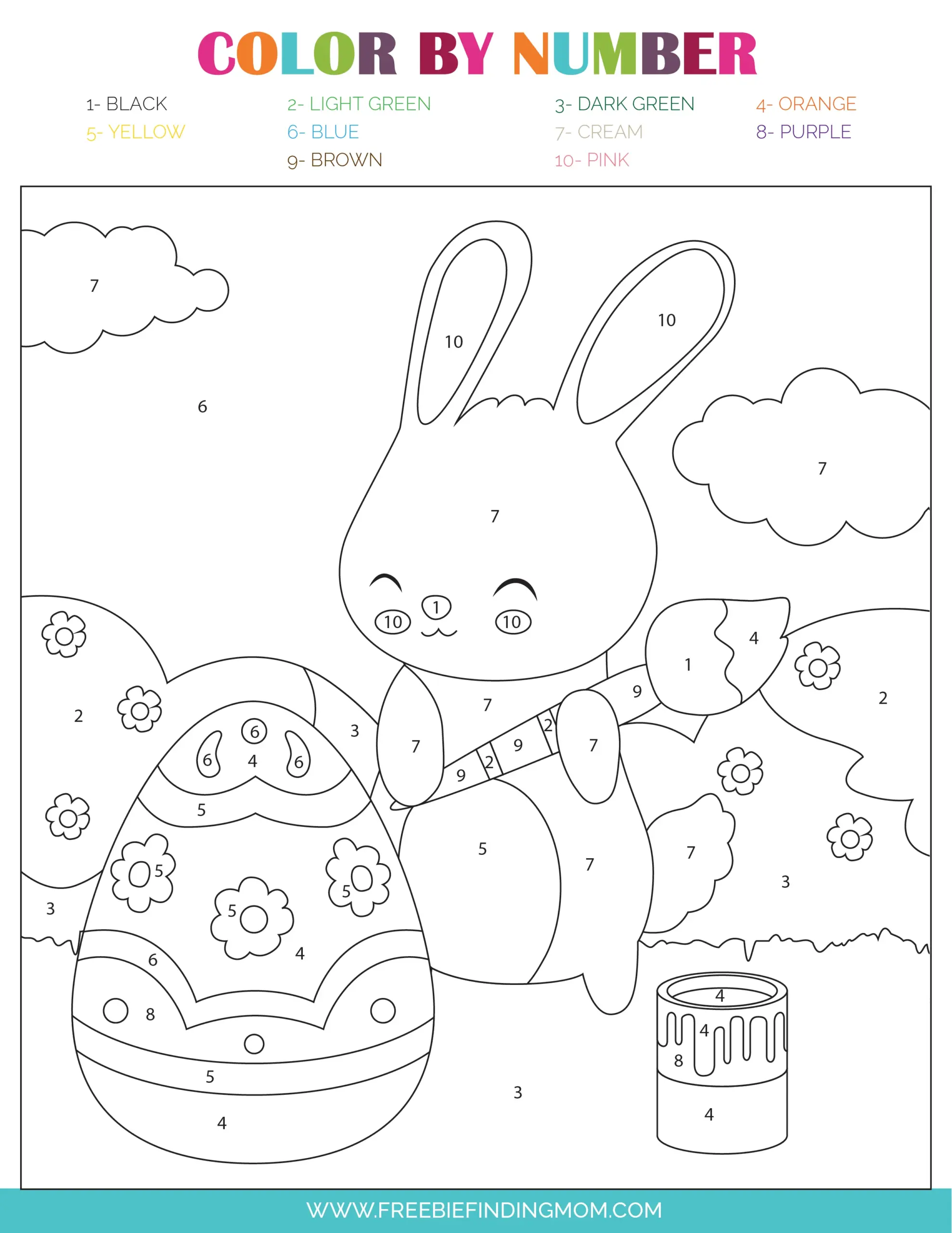 Free Easter Color By Number Printables