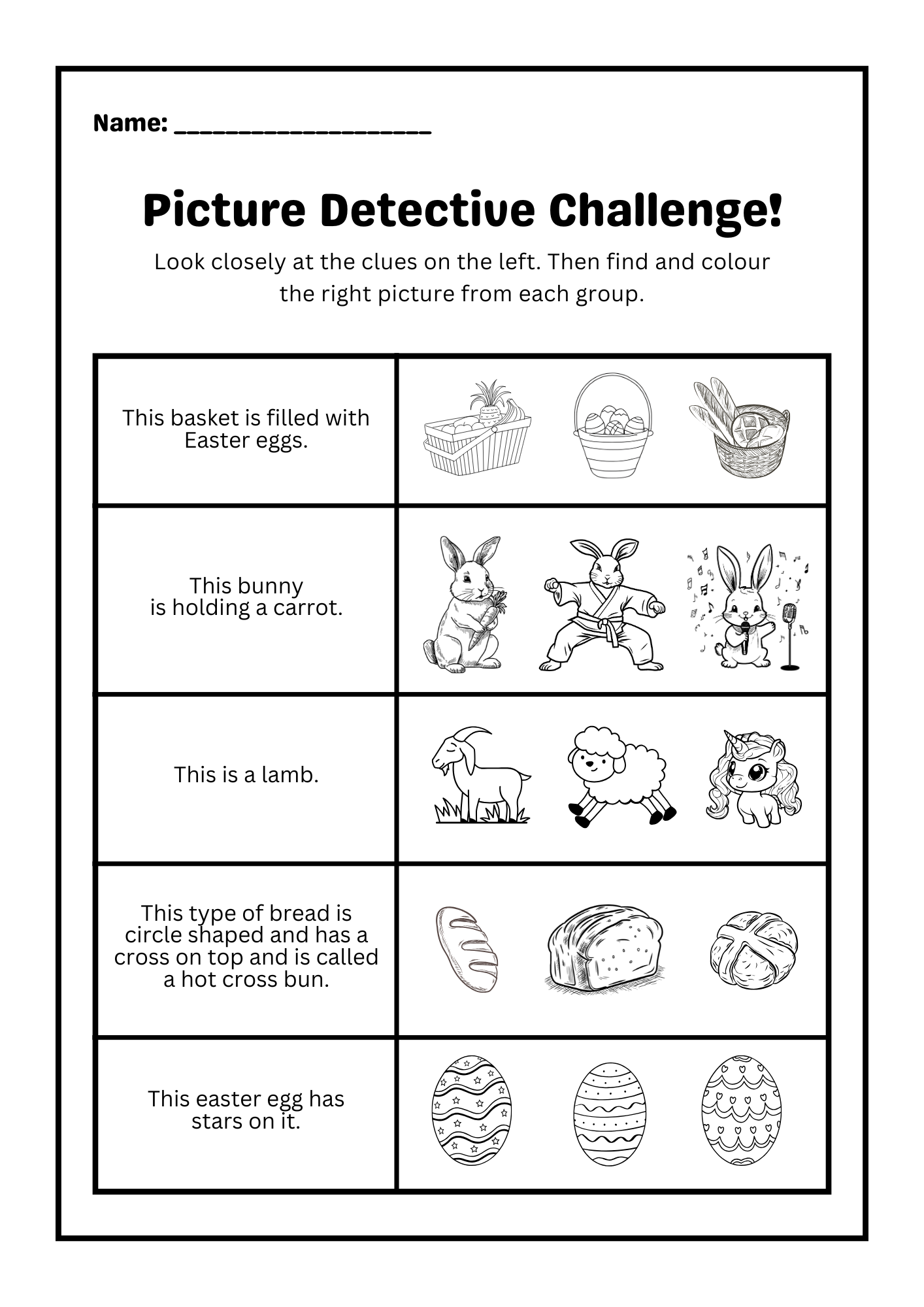Free Easter Worksheets For Kids