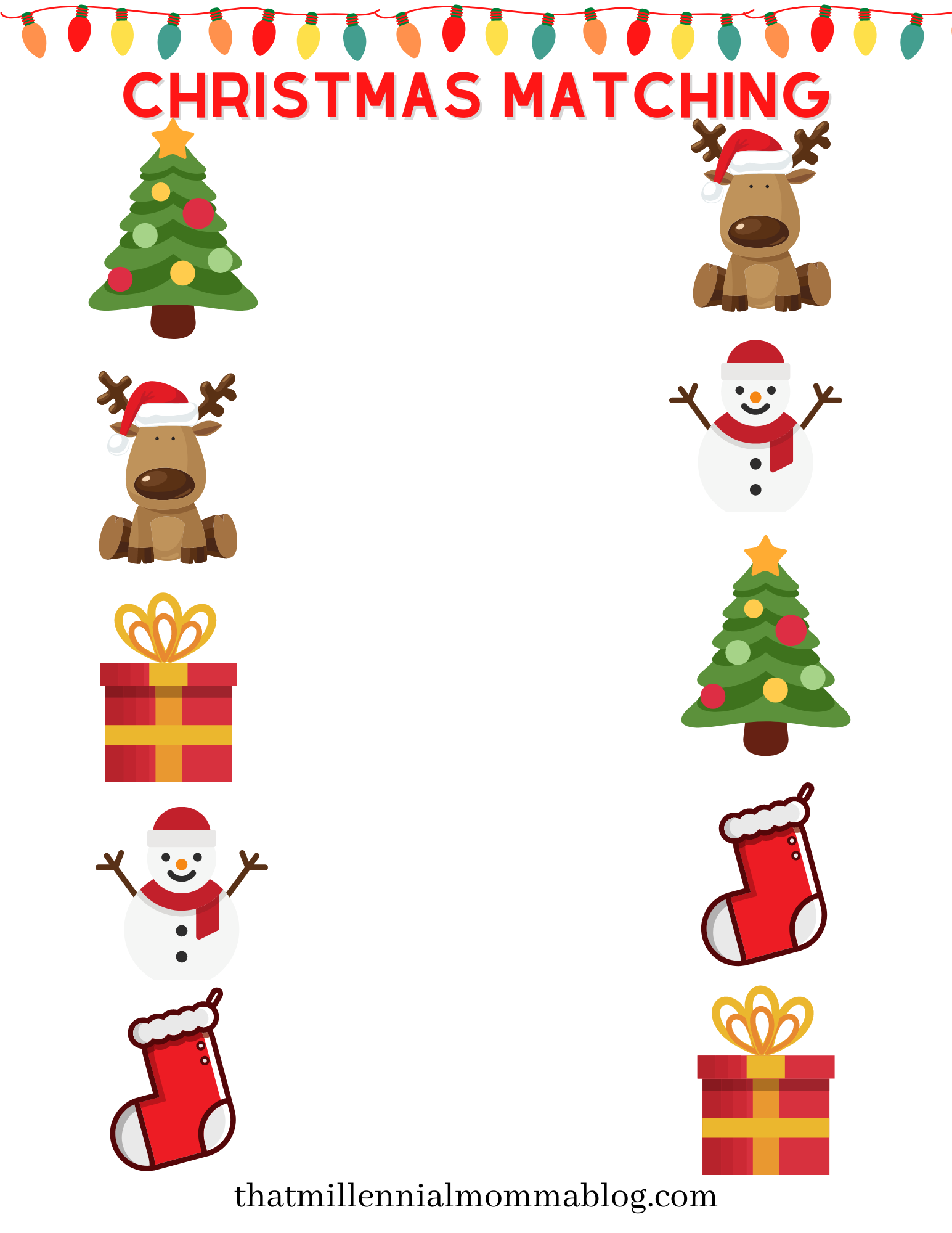 Free Preschool Holiday Learning Printables