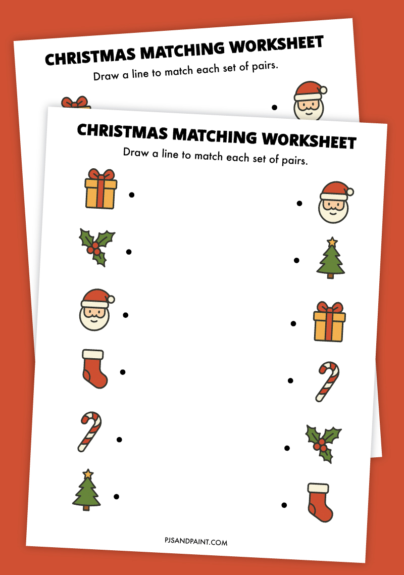 Free Printable Christmas Matching Worksheet