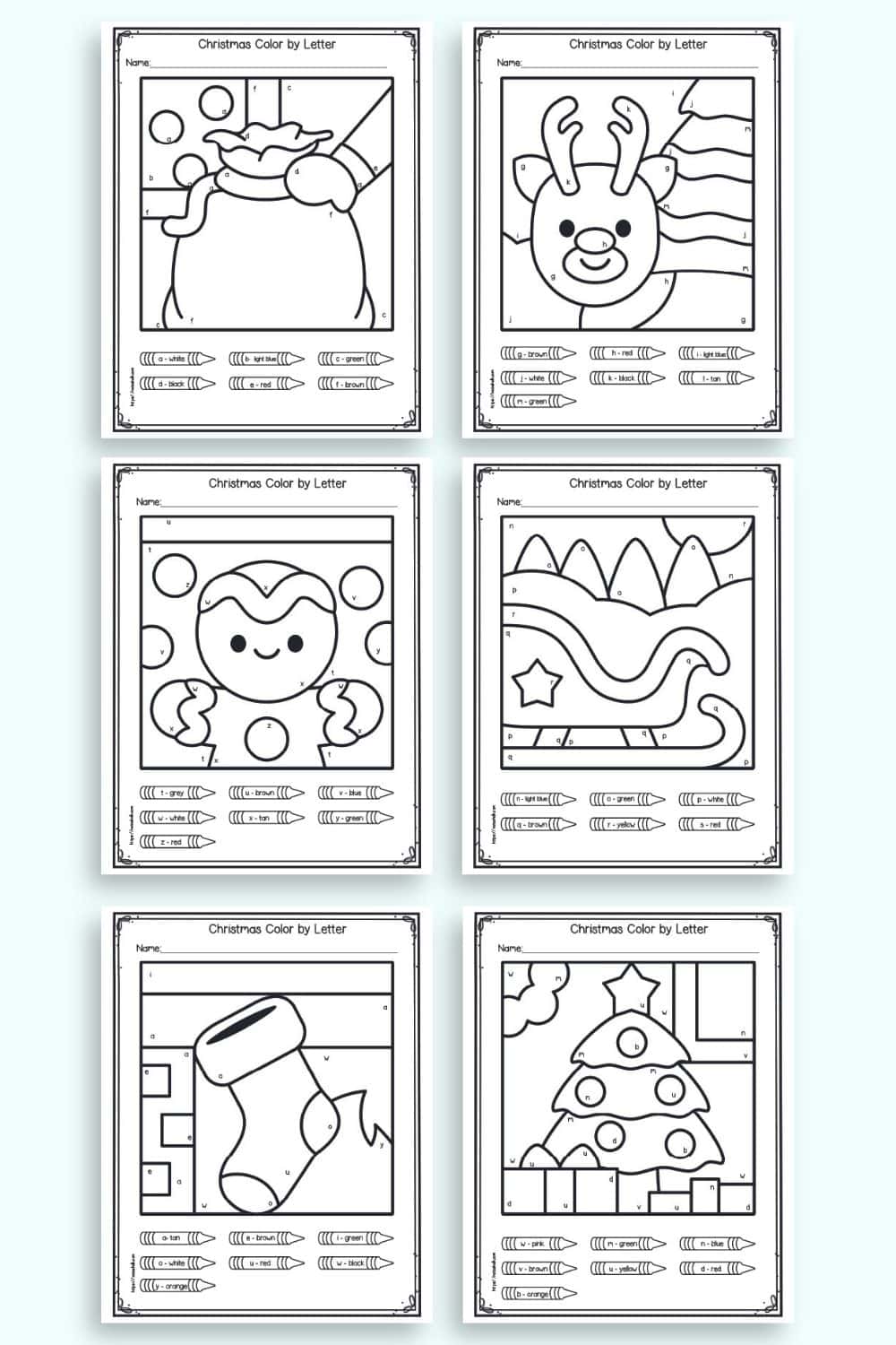 Free Printable Color By Letter Christmas Worksheets Free Printable Color By Letter Christmas Worksheets