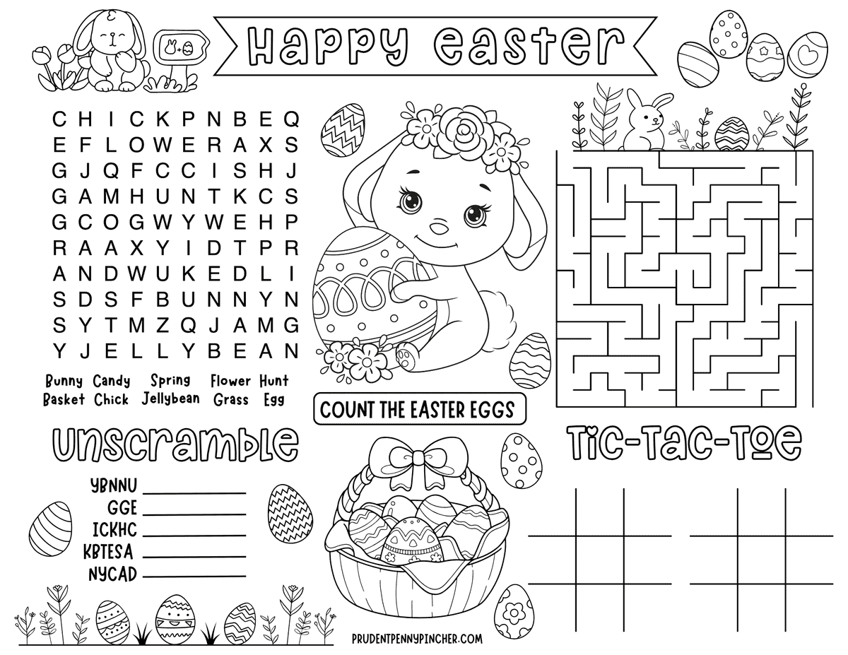 Free Printable Easter Activity Placemat