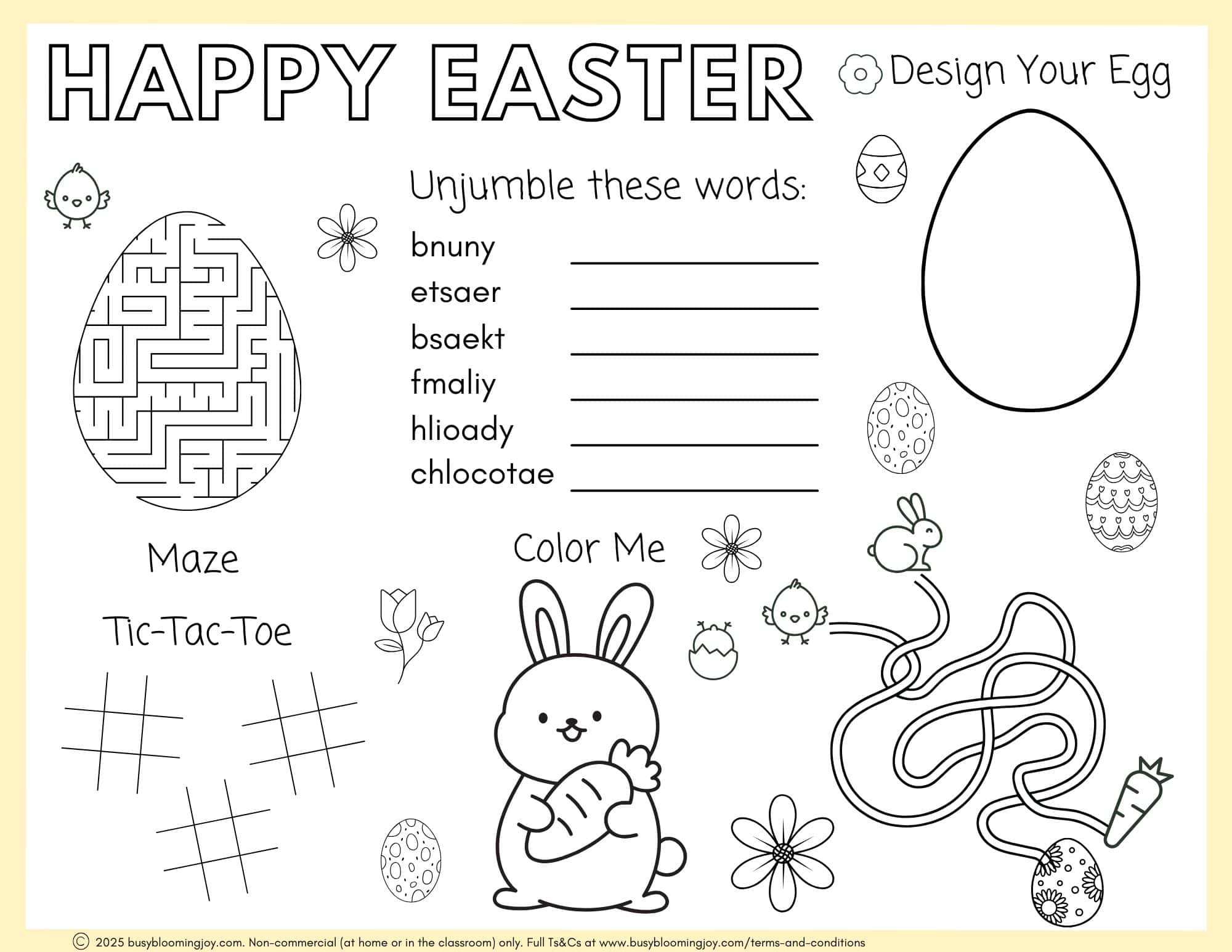 Free Printable Easter Activity Placemats Free Printable Easter Activity Placemats