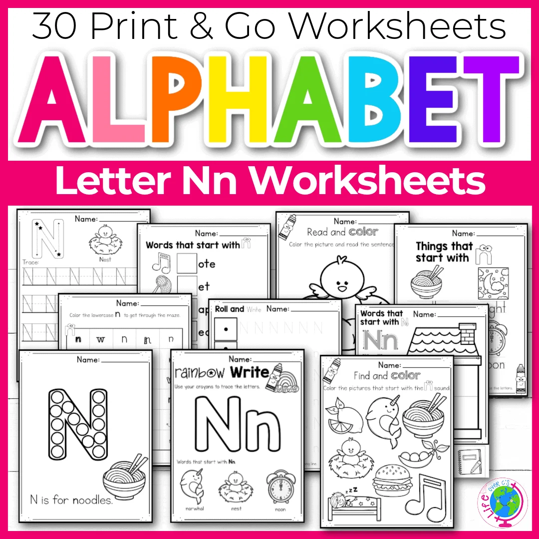 Free Printable Letter N Alphabet Worksheets Kids Free Printable Letter N Alphabet Worksheets Kids