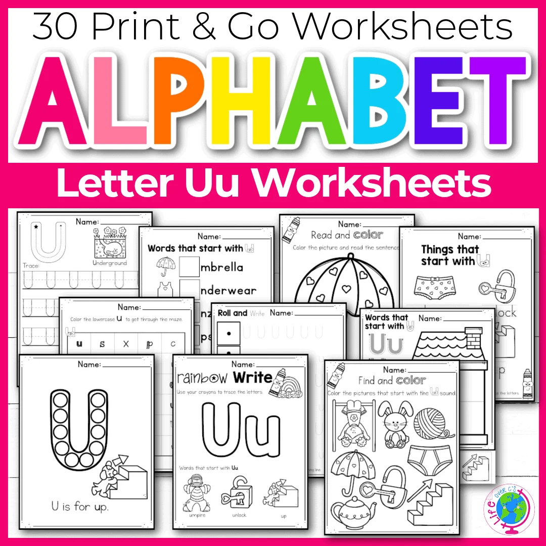 letter u worksheets