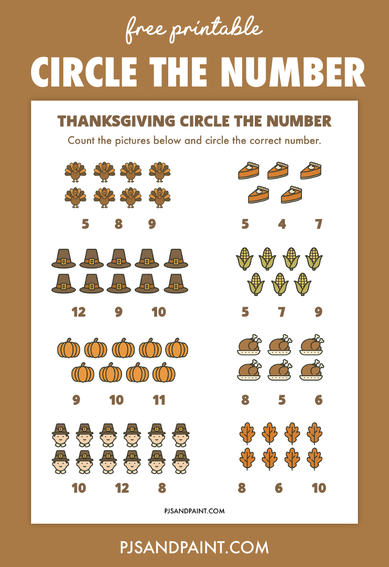 thanksgiving number worksheets thanksgiving number worksheets