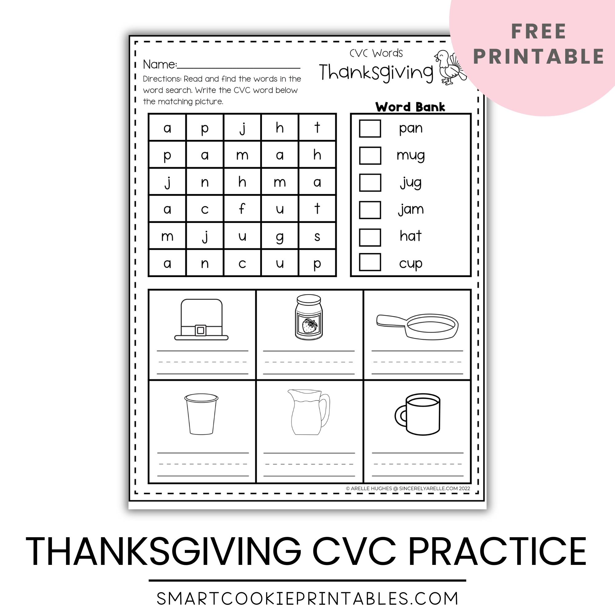 Free Thanksgiving Cvc Words Worksheets Free Thanksgiving Cvc Words Worksheets