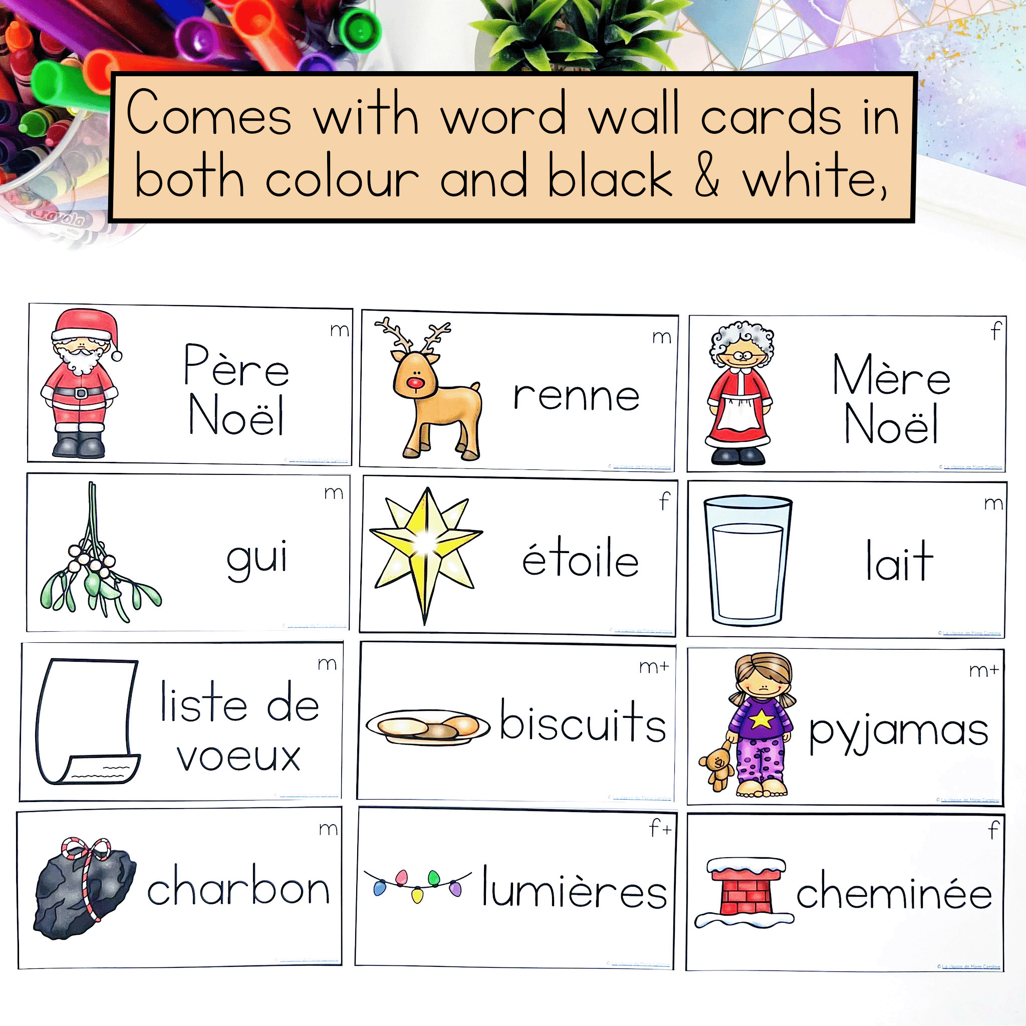 French Christmas Vocabulary French Word Wall Cards Vocabulaire De Noel French Christmas Vocabulary French Word Wall Cards Vocabulaire De Noel