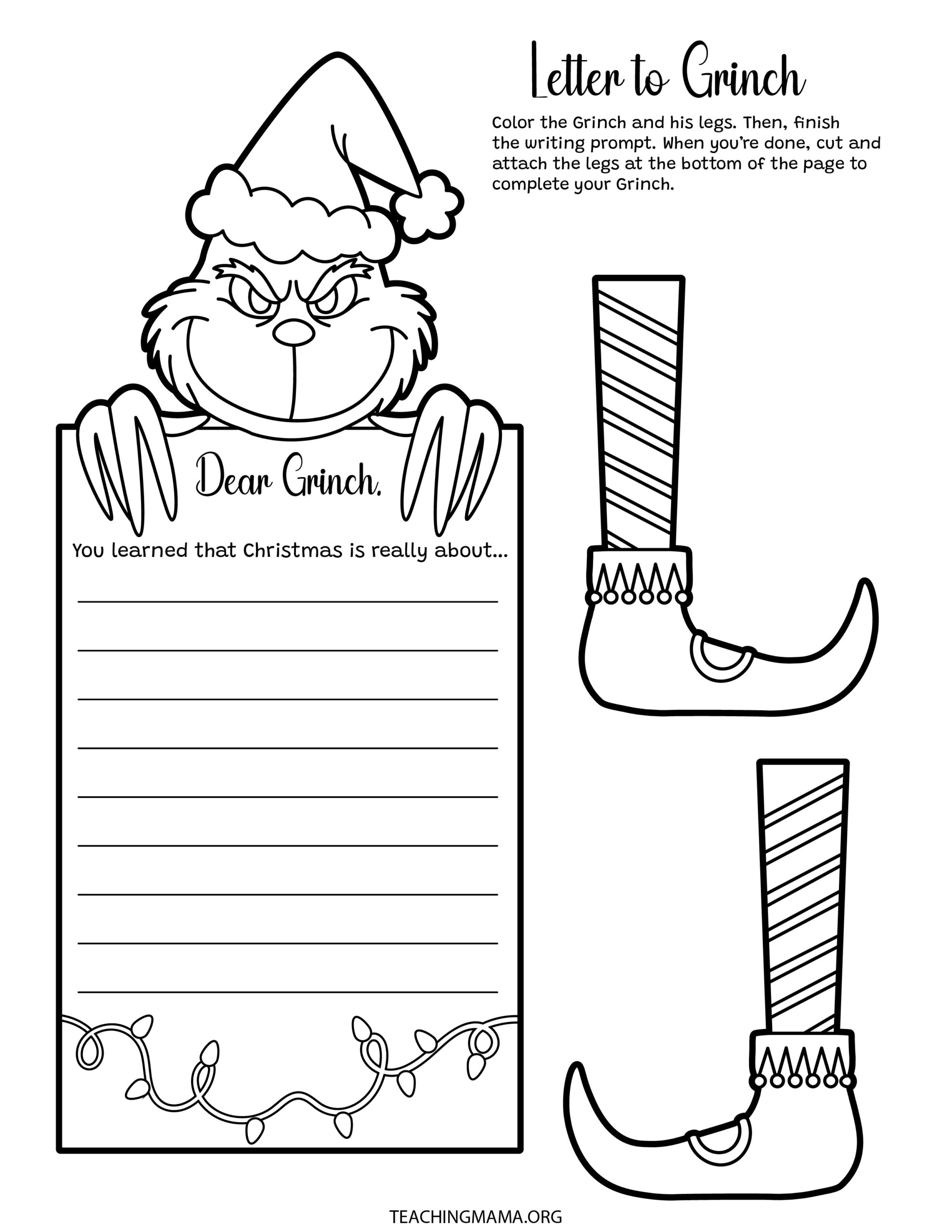 Grinch Writing Activity