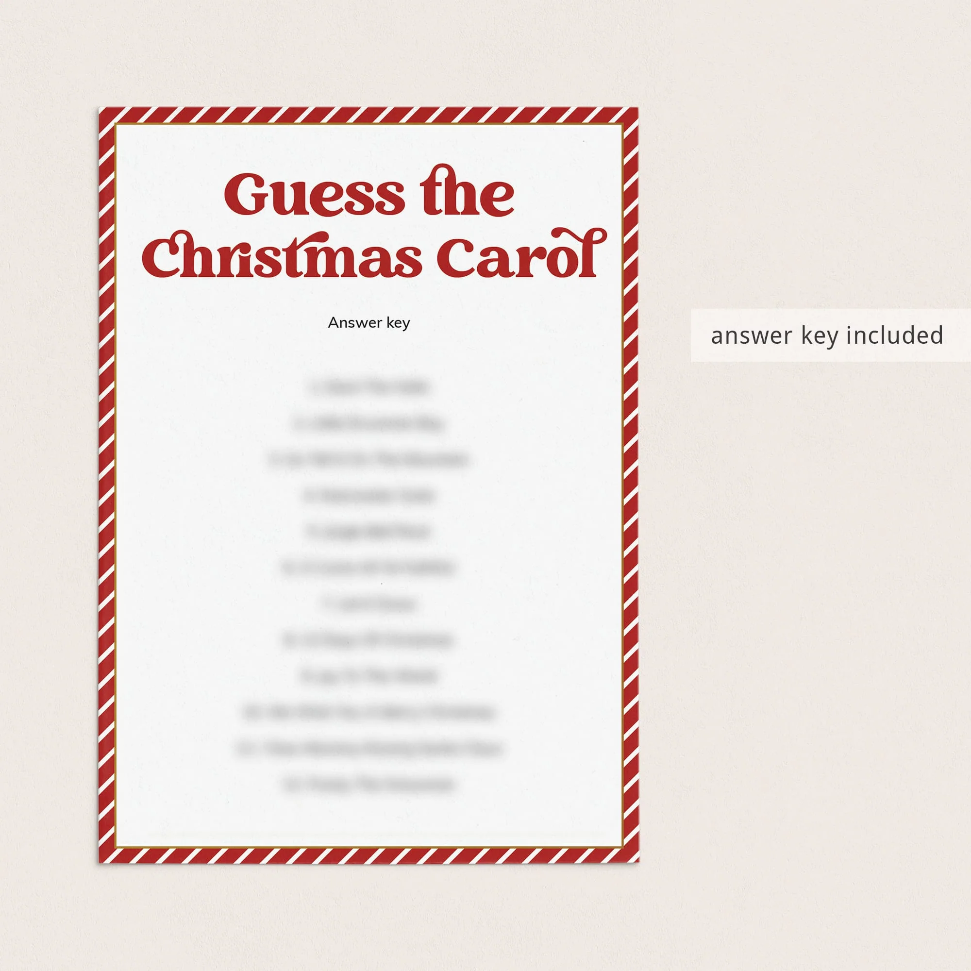 Guess The Christmas Carol Worksheet And Answers Digital Download