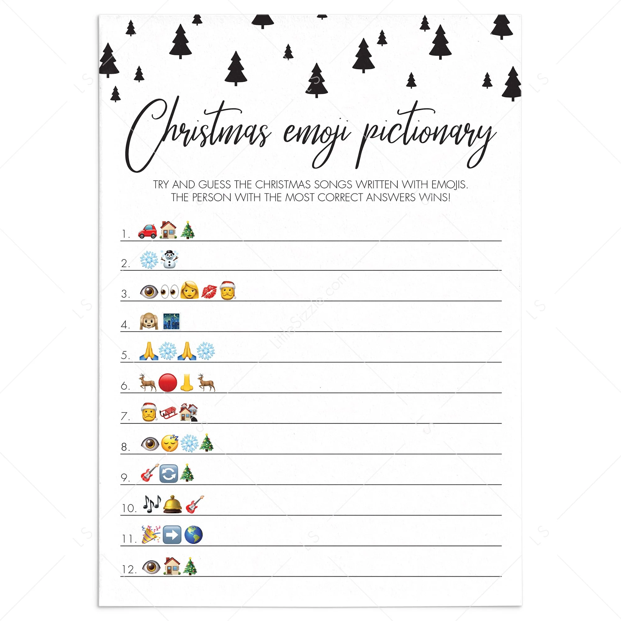 guess the christmas song worksheet