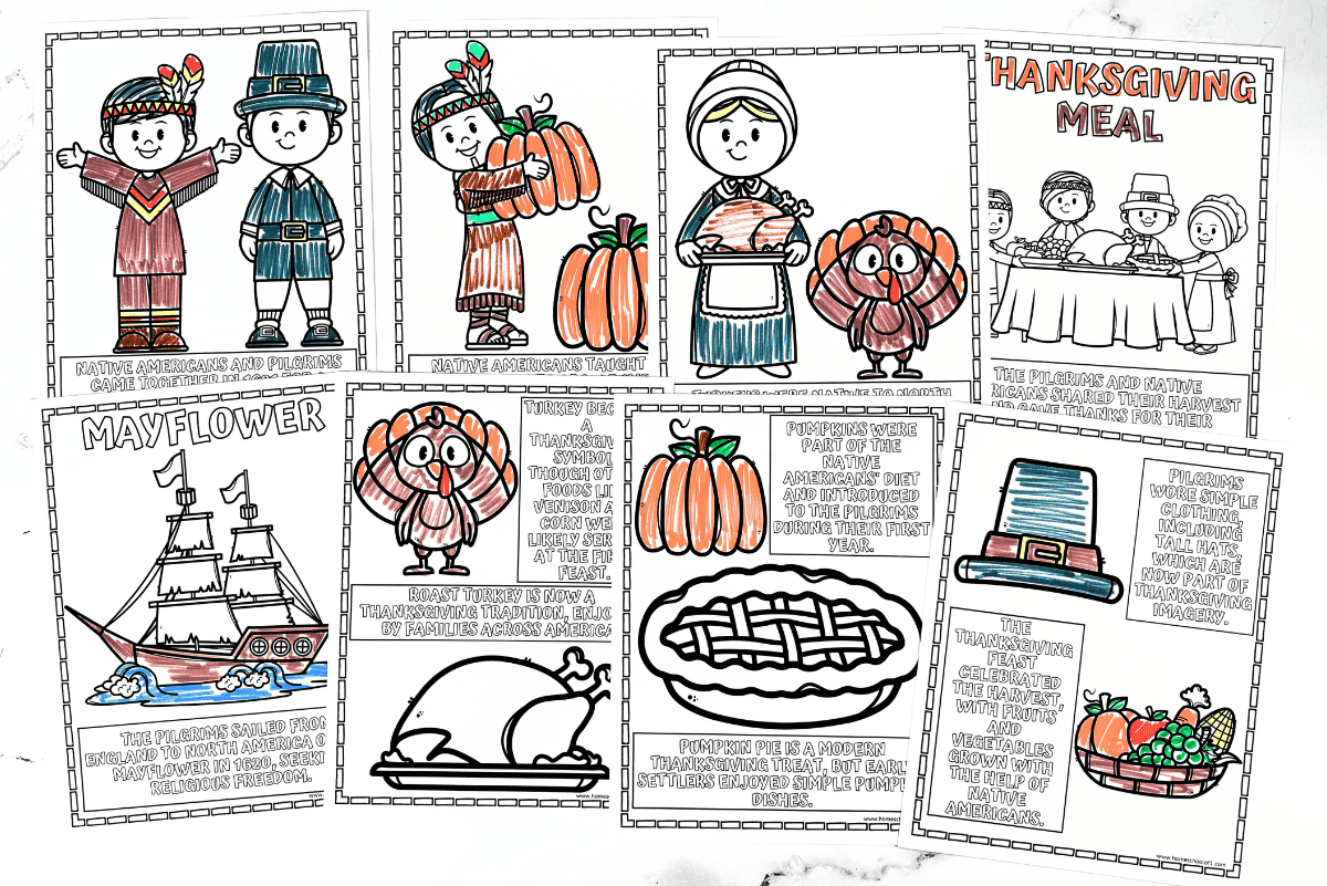 History Of Thanksgiving Coloring Page