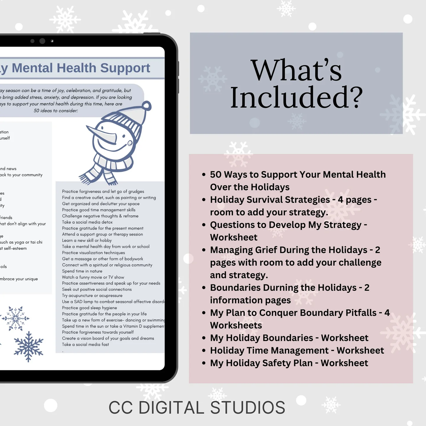 Holiday Survival Mental Health Worksheets 1