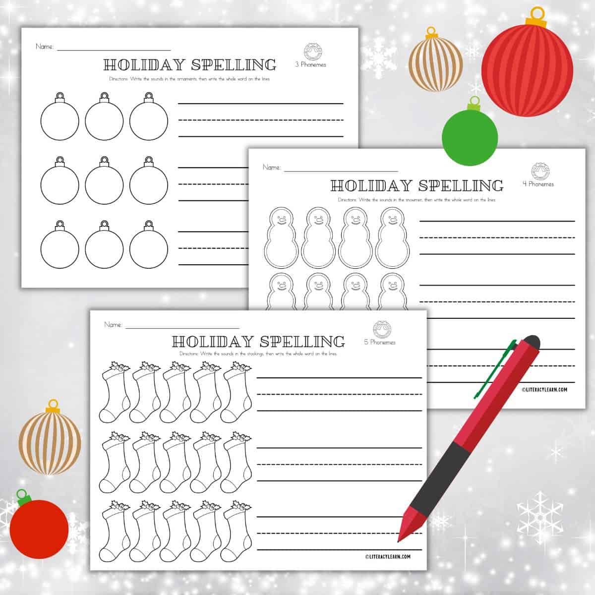 Holiday Word Mapping Worksheets