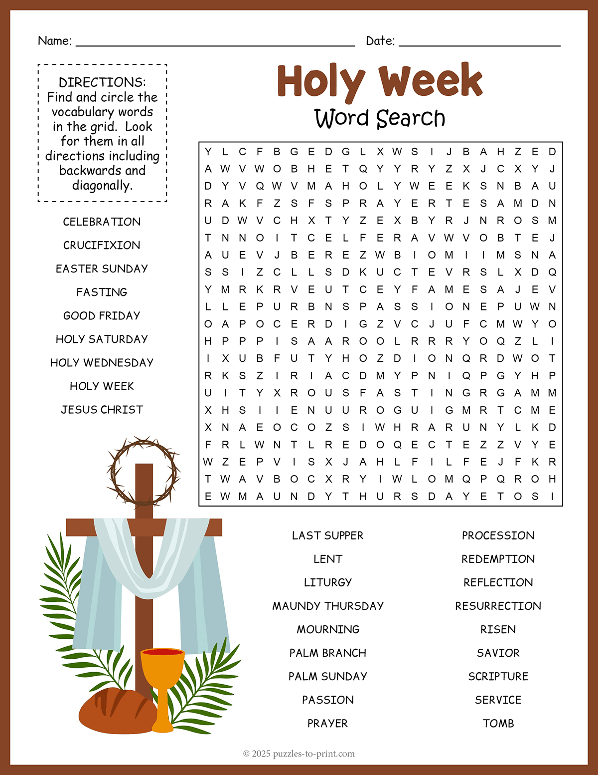 Holy Week Word Search shtml Holy Week Word Search shtml