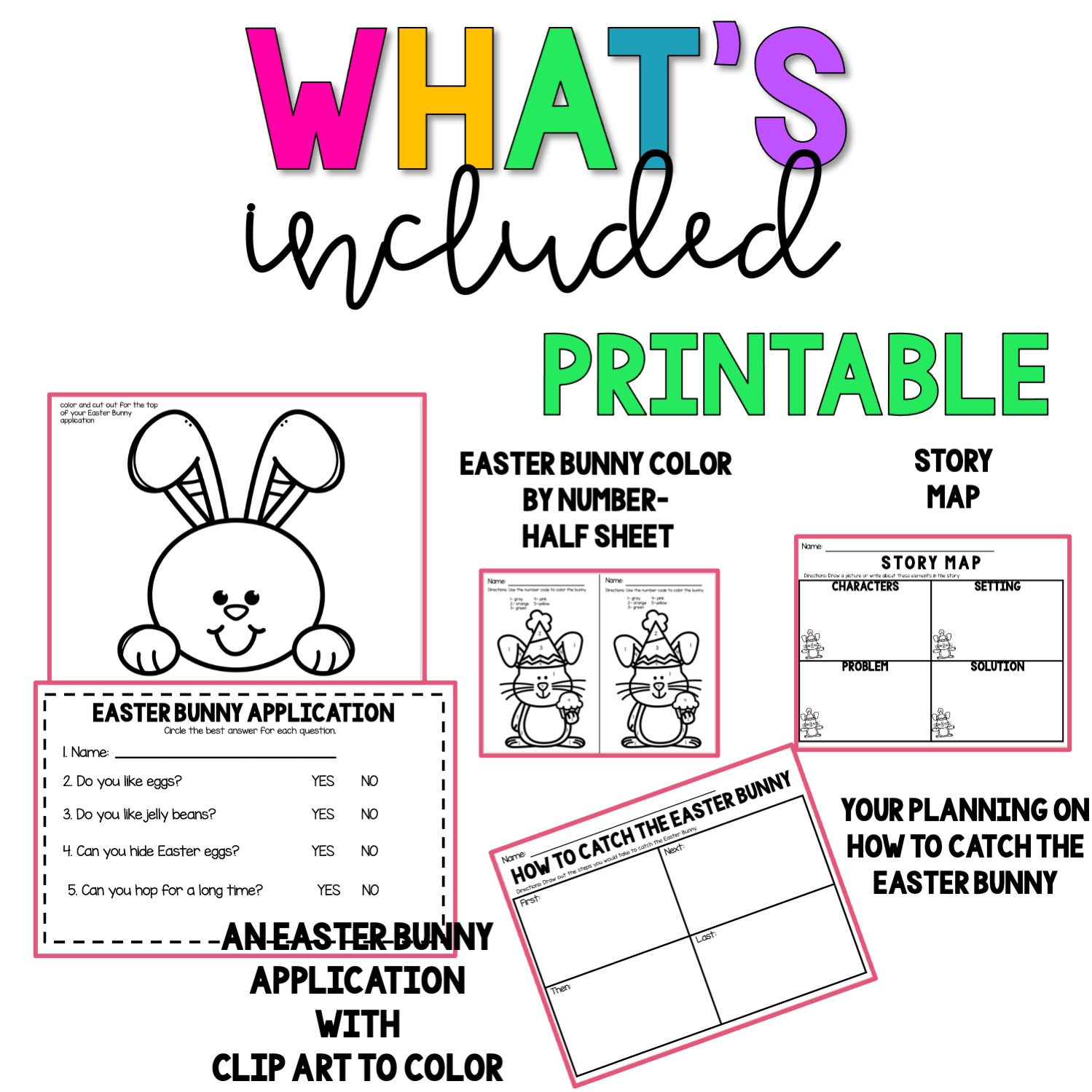 how to catch the easter bunny worksheets