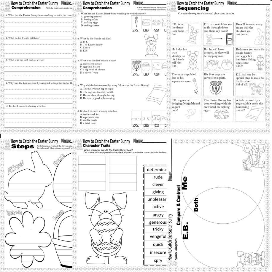 How To Catch The Easter Bunny Read Aloud Book Study Companion Comprehension Worksheets
