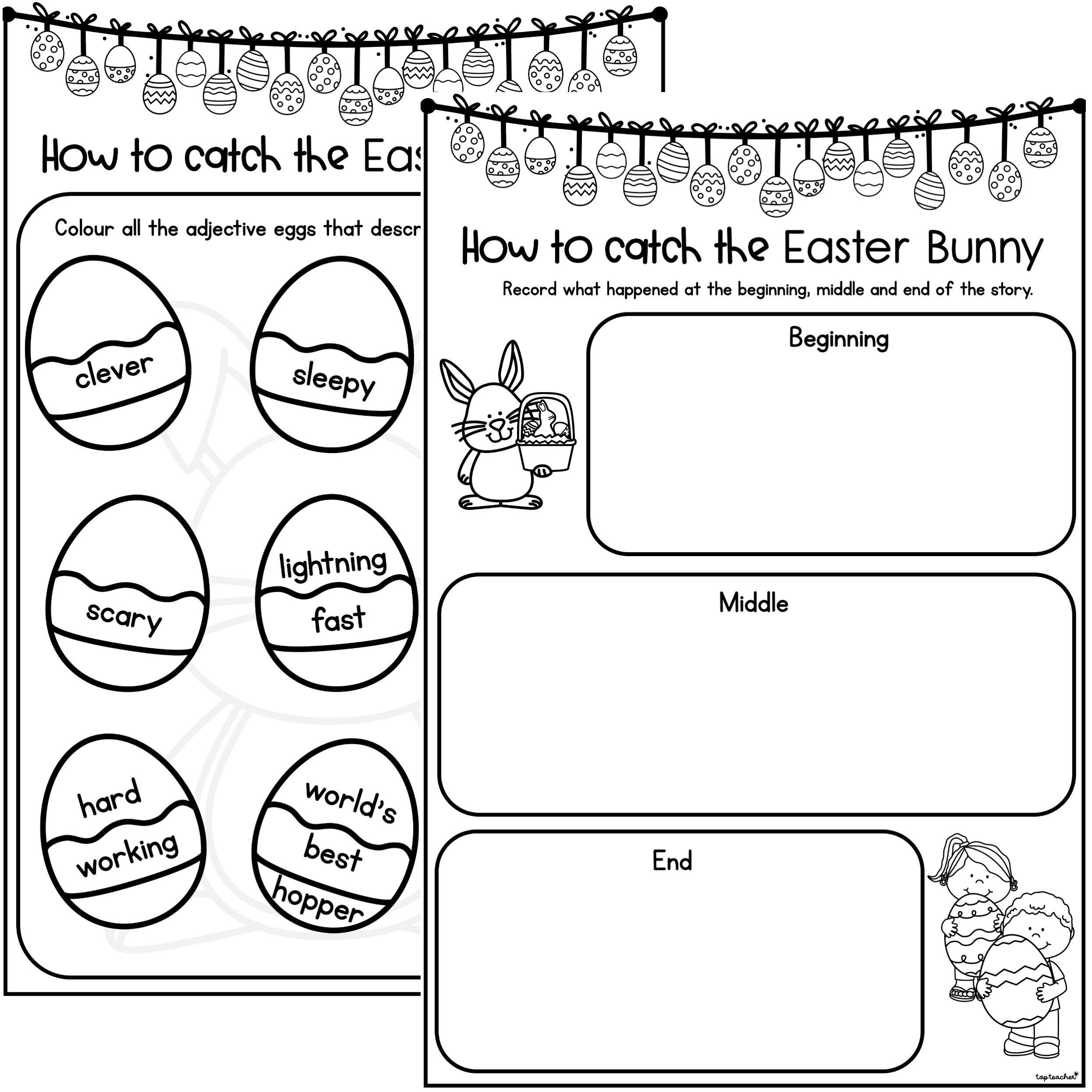 How To Catch The Easter Bunny Worksheet Pack