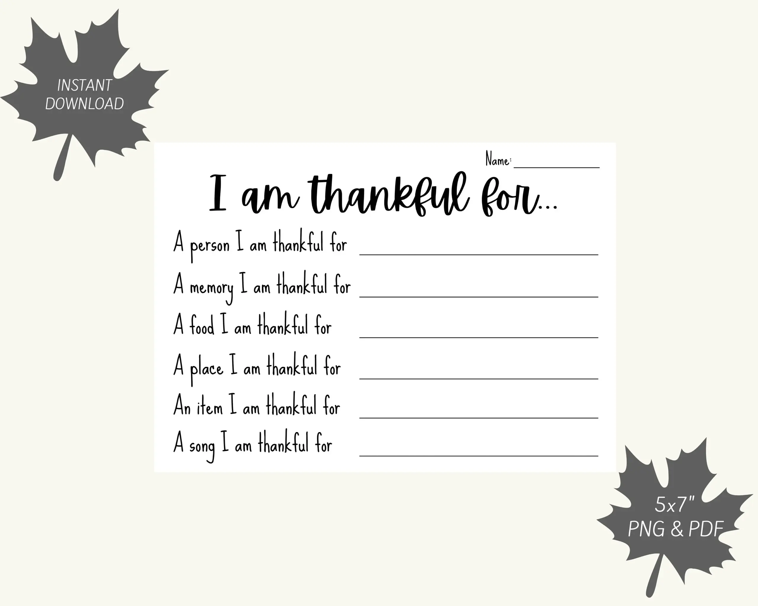 I Am Thankful For Thanksgiving Activity I Am Thankful For Thanksgiving Activity