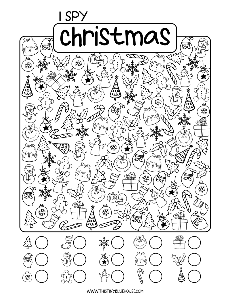 I Spy Christmas Worksheet I Spy Christmas Worksheet